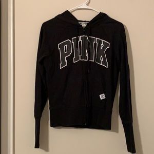 Victoria’s Secret pink black zip up jacket Size XS